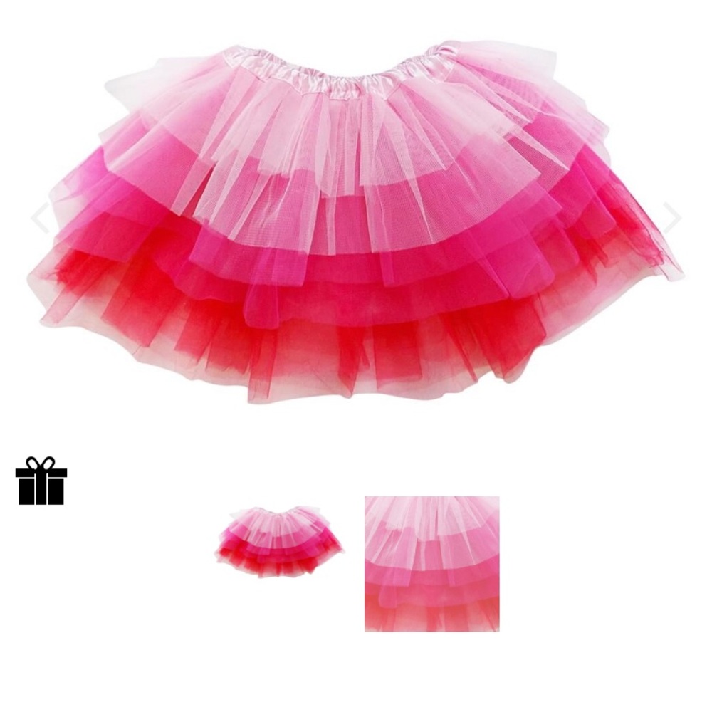 Red Pink Neon 6 layer Tutu
